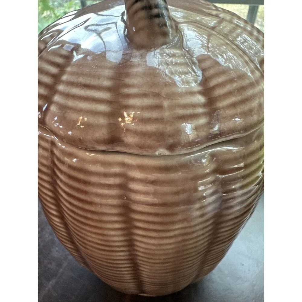 VintagePottery American Eagle Basket Cookie Jar Collectible 10.5 USA Cottagecore